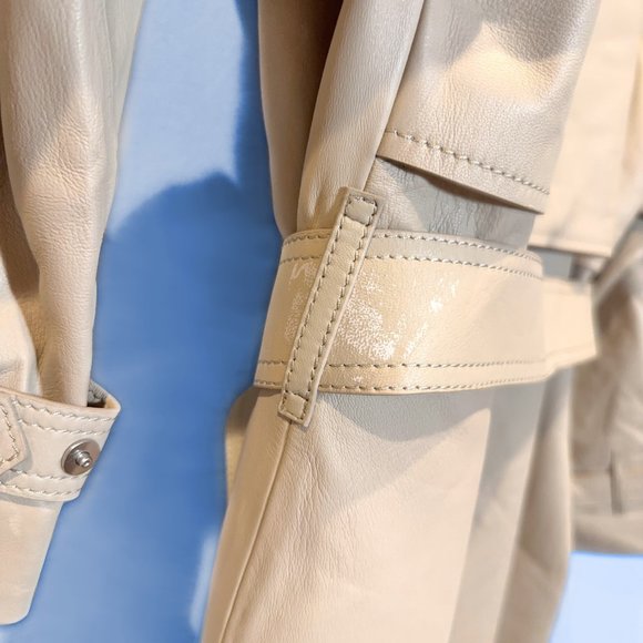 NWT Massimo Dutti Nappa Leather Trench Coat - Picture 7 of 11